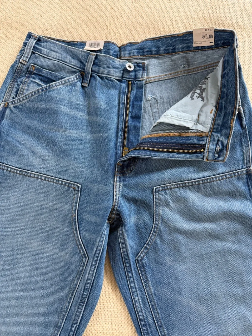 Levi's 568 Loose Straight Double Knee Carpenter Jeans Blue Men's W33 L32 NWT